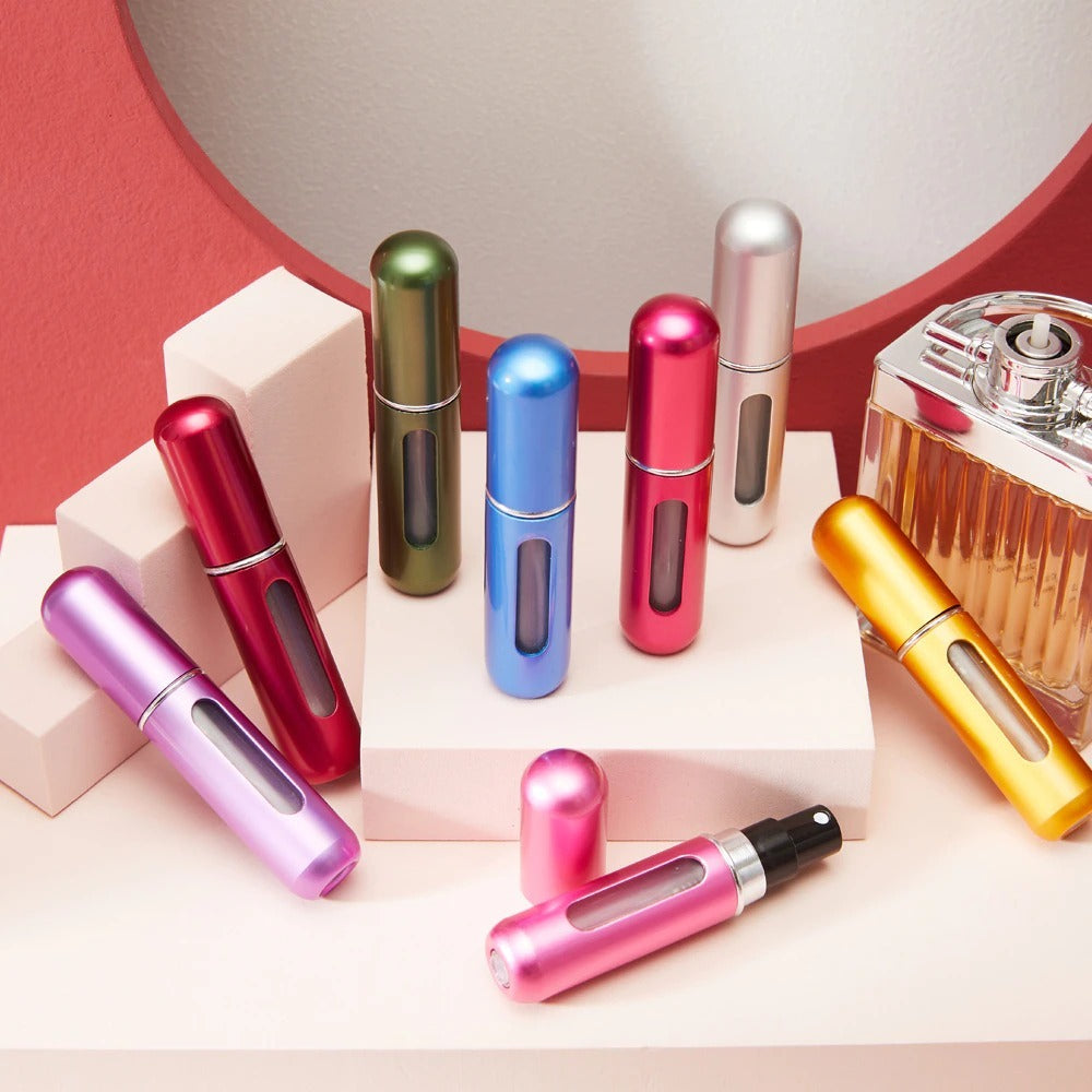 Refillable Mini Perfume Spray Bottle Spray Atomizer 5 Ml | Portable, Leak-Proof, And Stylish (Random Color)