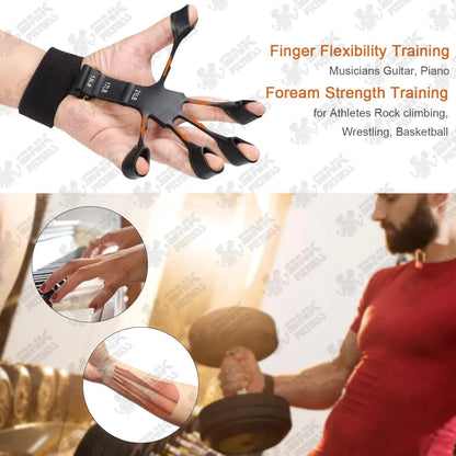 Finger Exerciser - Gripster Strengthener Finger Stretcher Hand Gripper Silicone Finger Grip Patient Hand Strengthening Guitar Finger Flexion and Hand Strengthening Extension Exercise Device