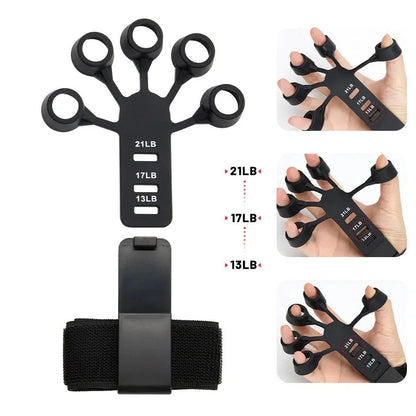 Finger Exerciser - Gripster Strengthener Finger Stretcher Hand Gripper Silicone Finger Grip Patient Hand Strengthening Guitar Finger Flexion and Hand Strengthening Extension Exercise Device