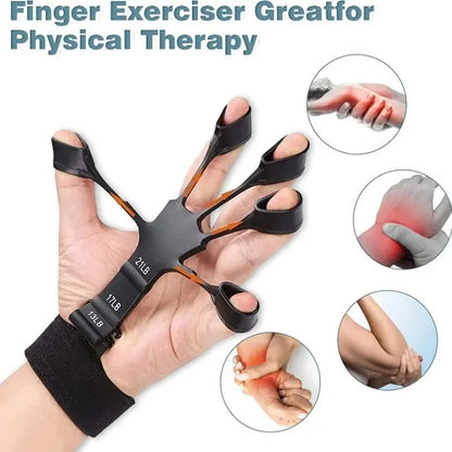 Finger Exerciser - Gripster Strengthener Finger Stretcher Hand Gripper Silicone Finger Grip Patient Hand Strengthening Guitar Finger Flexion and Hand Strengthening Extension Exercise Device
