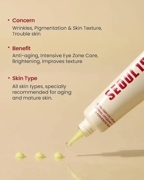 K-SECRET SEOUL 1988 Eye Cream: Retinal Liposome 2% + Fermented Black Bean – Advanced Anti-Aging & Brightening Formula - 30ml