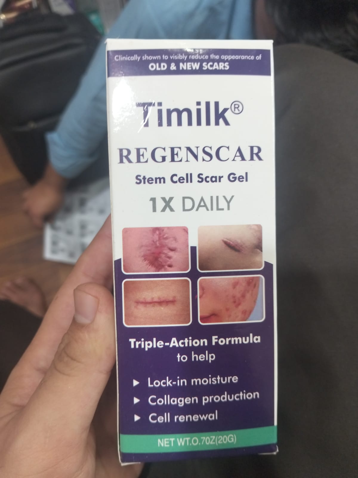 Timilk Regenscar Stem Cell Scar Gel 20g Triple Action Formula For Old And New Scars Surgical Marks Skin Renewal