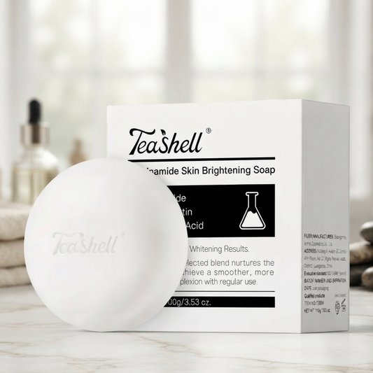 Teashell Niacinamide Skin Brightening Soap - Cleansing Bar Formulated For Daily Skincare Routine And Bright Complexion - 100g