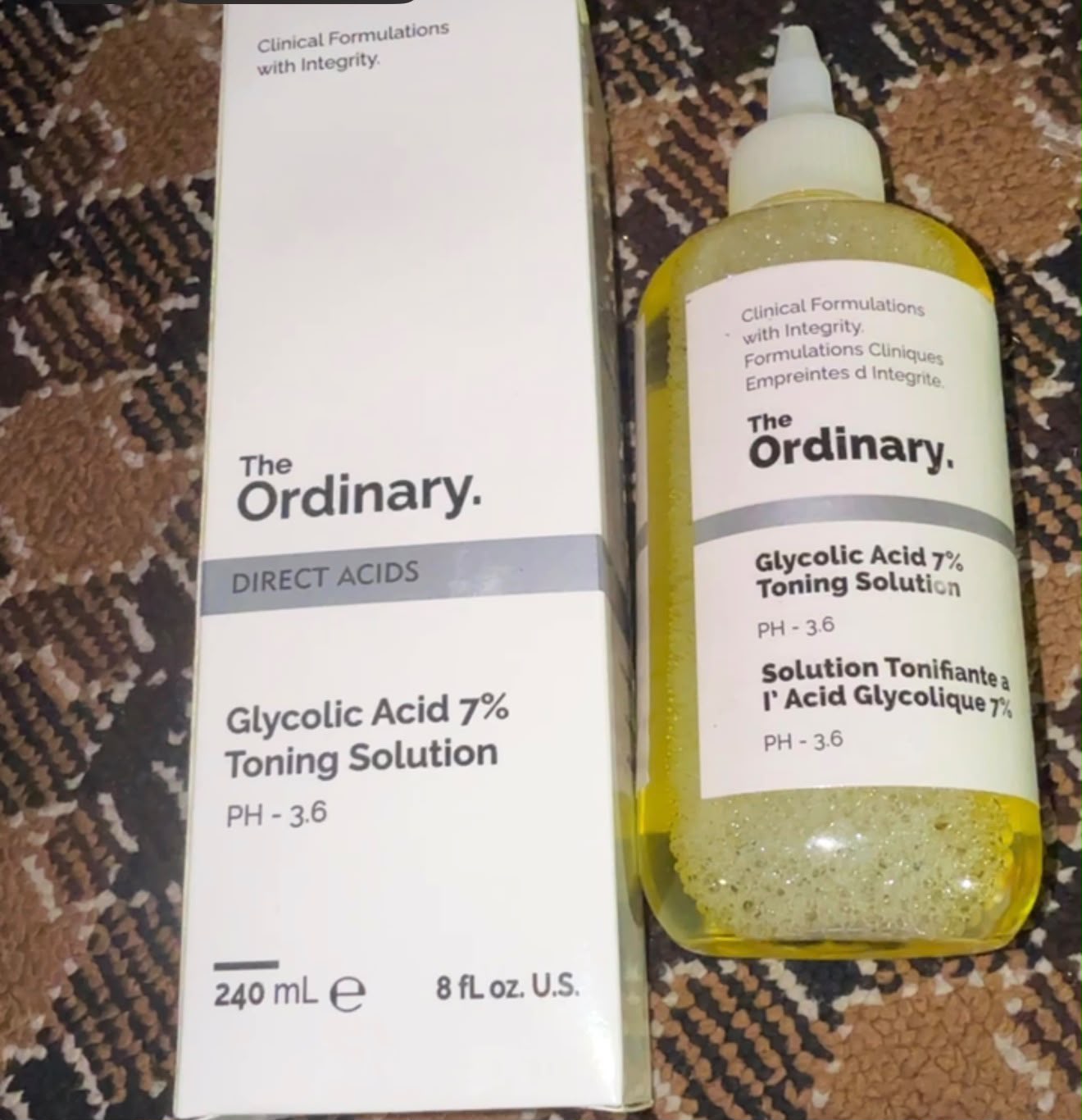 The Ordinary Glycolic Acid 7% Toning Solution | Exfoliating Brightening Face & Body Toner - 240ml