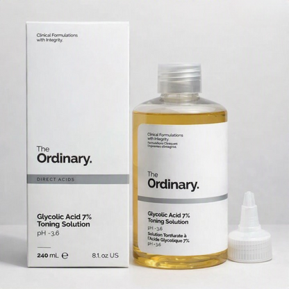 The Ordinary Glycolic Acid 7% Toning Solution | Exfoliating Brightening Face & Body Toner - 240ml
