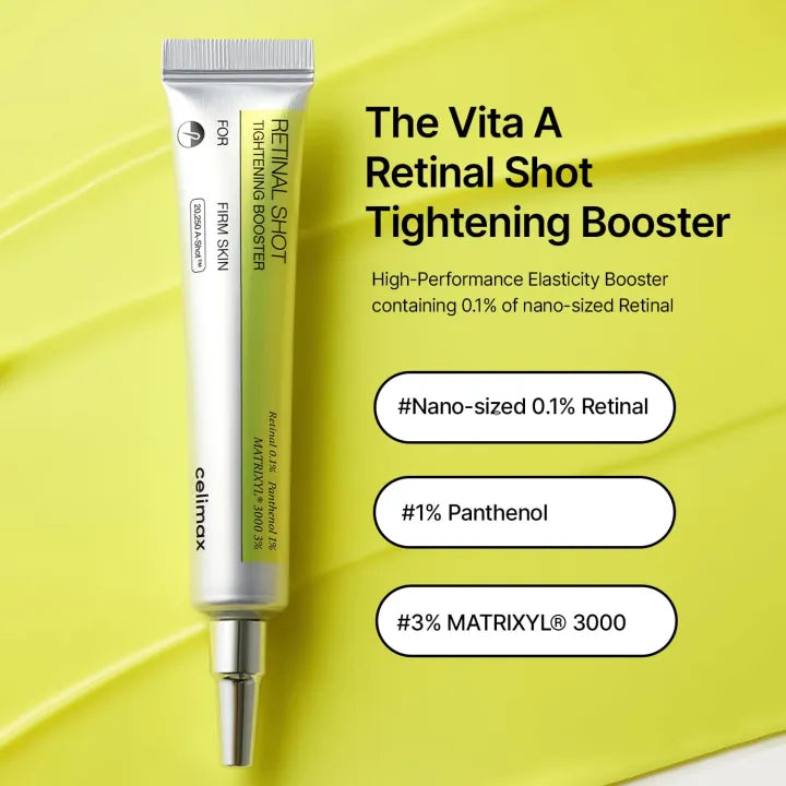 Celimax The Vita A Retinal Shot Tightening Booster – 0.1% Retinal, Matryxyl 3% | Pore Minimizer, Anti-Wrinkle, Firming Booster|