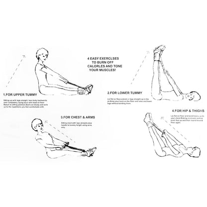 Foot Pedal Resistance Band Elastic Sit-up Pull Rope Yoga Fitness Gym – Elastic Pull Ropes Tummy Trimmer | Spring Tummy Trimmer ( Random Color ) -