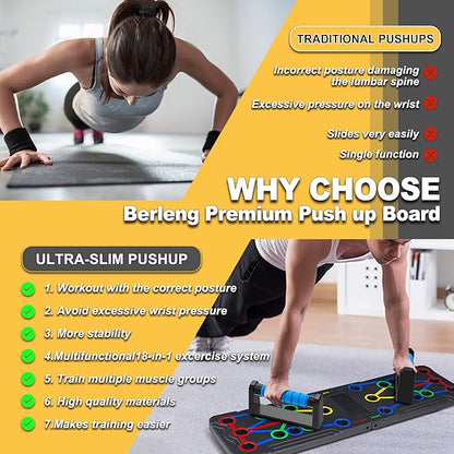 Push Up Board 9 in 1 Home Workout Equipment Multi-Functional Pushup Bar System Fitness Floor Chest Muscle Exercise