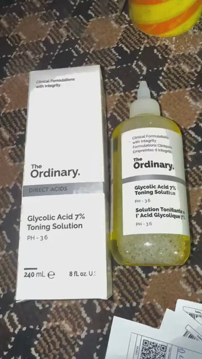The Ordinary Glycolic Acid 7% Toning Solution | Exfoliating Brightening Face & Body Toner - 240ml