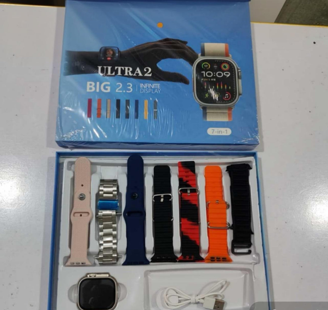 iMounra 2 BIG 2.01 Ultra Smartwatch Random Box | 7 in 1 Strap Multi-Color Bundle | Premium Design & Advanced Features (Random Boxes)