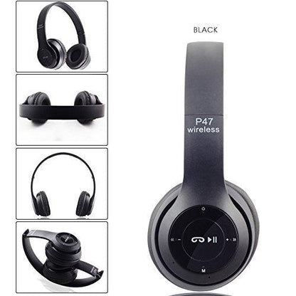 P47 Wireless High Quality Bluetooth Foldable Headset With Microphone FOR All cell phones and laptop used