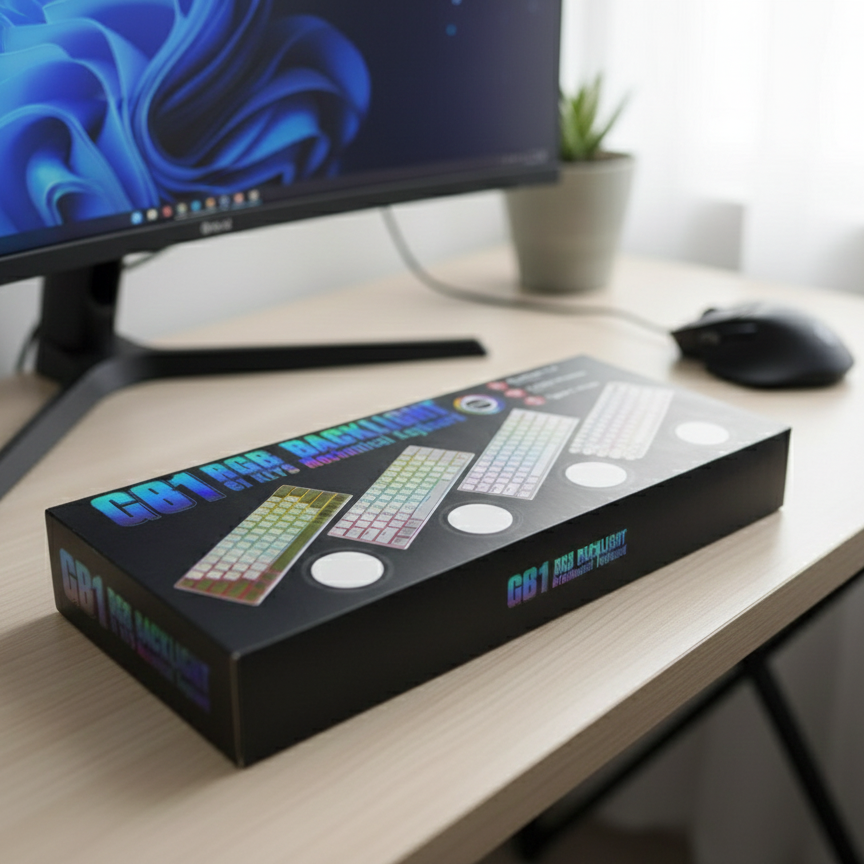 GB1 Ultra-Compact 60% Wireless Mechanical Gaming Keyboard – Triple-Mode Connectivity (2.4GHz/Bluetooth/USB-C), RGB Backlit, 61 Keys Hot-Swappable Pro Gamer Edition (Random color)