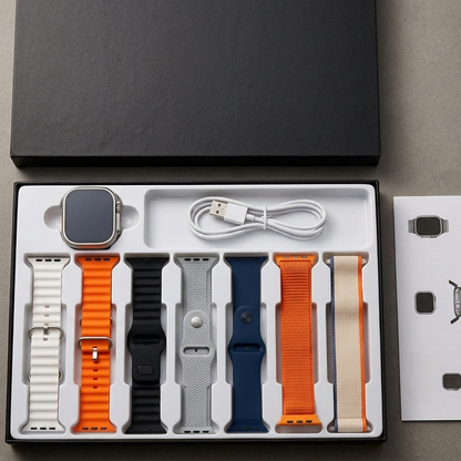 iMounra 2 BIG 2.01 Ultra Smartwatch Random Box | 7 in 1 Strap Multi-Color Bundle | Premium Design & Advanced Features (Random Boxes)