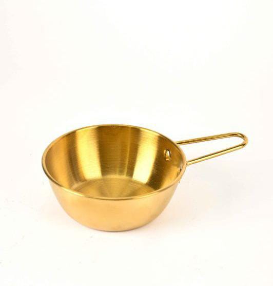 Mini Golden Stainless Steel Sauce Pan Multipurpose Kitchen Cooking Pot - Premium Cookware Designed For Heating Milk And Food Portions Routine