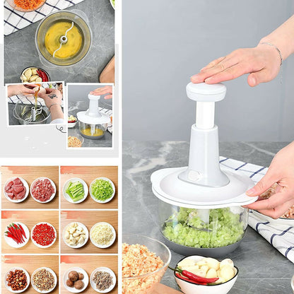 1.5L Push Chopper | Hand Press Manual Push Chopper For Kitchen Use | Food Chopper Multipurpose